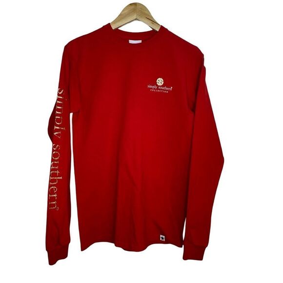 simply southern Red Santa Clause “believe” Long Sleeved T Shirt Size Small - Picture 1 of 17
